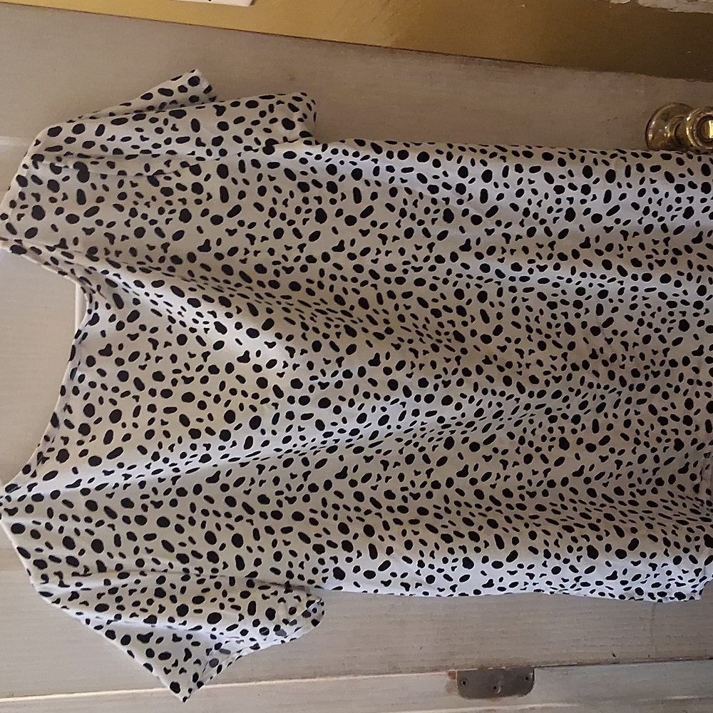 Elegant Black and White Polka Dot Blouse - Picture 4 of 5